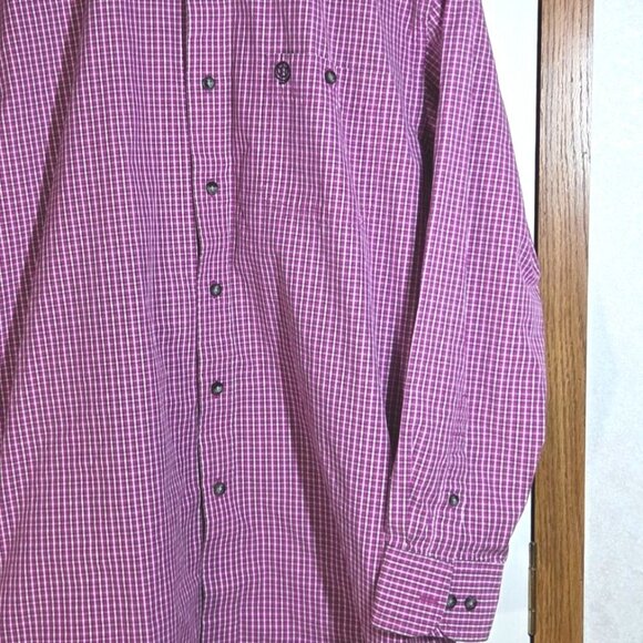 Wrangler George Strait Collection Pink Plaid Check One-Pocket Button-Down Shirt - Picture 2 of 6